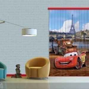 Ag Design Pimentävä Fotoverho Disney Cars Paris 140x245 Cm