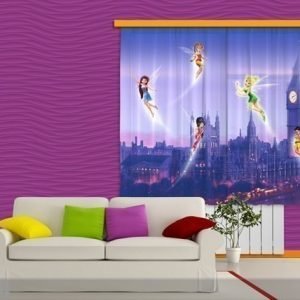 Ag Design Puolipimentävä Fotoverho Disney Fairies In London 180x160 Cm