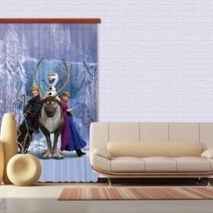 Ag Design Puolipimentävä Fotoverho Disney Ice Kingdom 140x245 Cm