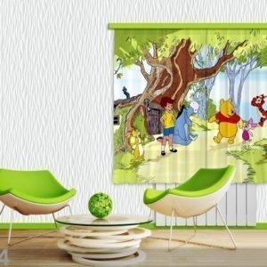 Ag Design Puolipimentävä Fotoverho Disney Winnie The Pooh And Friends 180x160 Cm