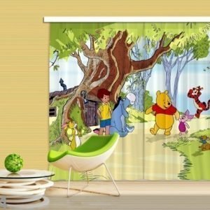 Ag Design Puolipimentävä Fotoverho Disney Winnie The Pooh And Friends 280x245 Cm