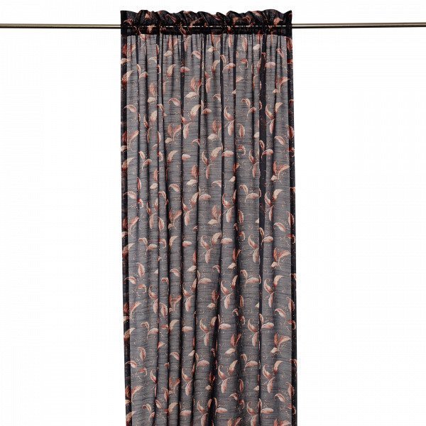 Hemtex Colleen Curtain W Head And Cha Verho Tummanharmaa 140x240 Cm