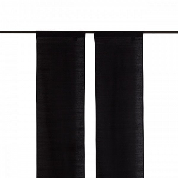 Hemtex Plain Slub Paneeliverho Musta 45x240 Cm
