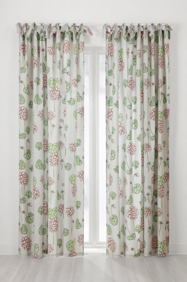 Jotex Geranium Solmimisnauhaverhot Harmaa 2-Pakkaus