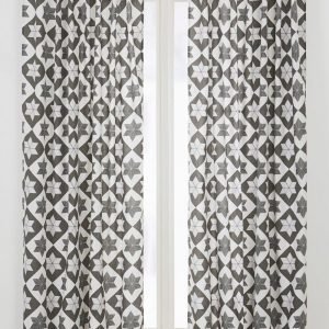 Jotex Violet Piilolenkkiverhot Harmaa 2-Pakkaus