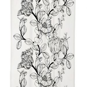 Vallila Gloria Natural Verho Black White 140x250 Cm