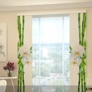 Wellmira Läpinäkyvä Paneeliverho Bamboo And White Orchid 80x240 Cm