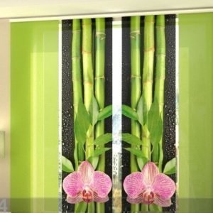 Wellmira Läpinäkyvä Paneeliverho Orchids And Bamboo 3