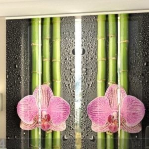 Wellmira Puolipimentävä Paneeliverho Orchids And Bamboo 2
