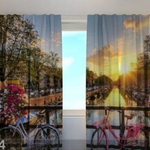 Wellmira Puolipimentävä Verho Beautiful Sunrise Over Amsterdam 240x220 Cm