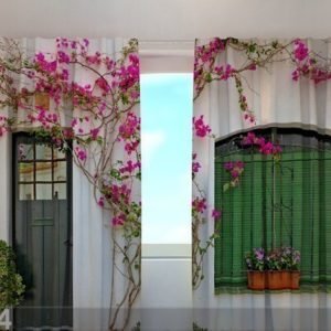 Wellmira Puolipimentävä Verho Flowers On The Window 240x220 Cm