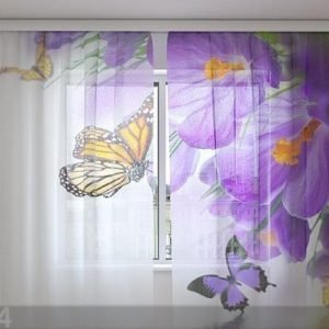 Wellmira Sifonki-Kuvaverho Crocuses And Butterflies 240x220 Cm